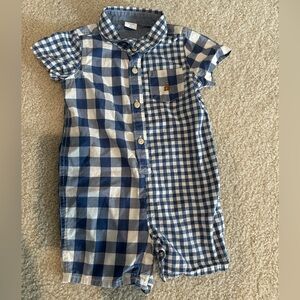 GAP Kids Blue and White Gingham Bodysuit